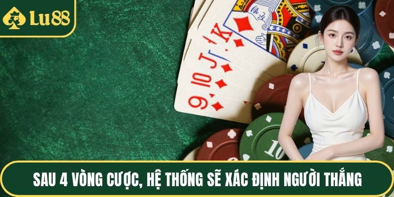 Sau 4 vòng cược, hệ thống sẽ xác định người thắng